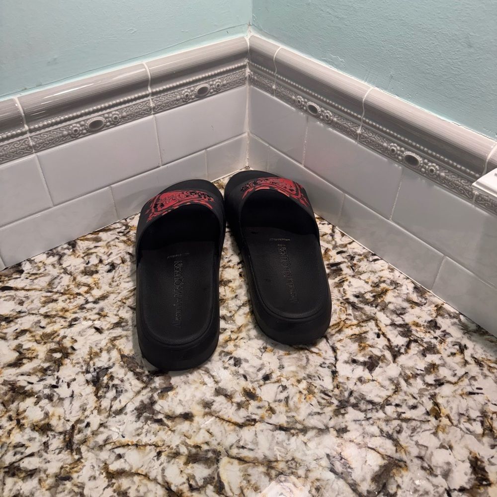Alexander Mcqueen Black And Red Slides - image 5